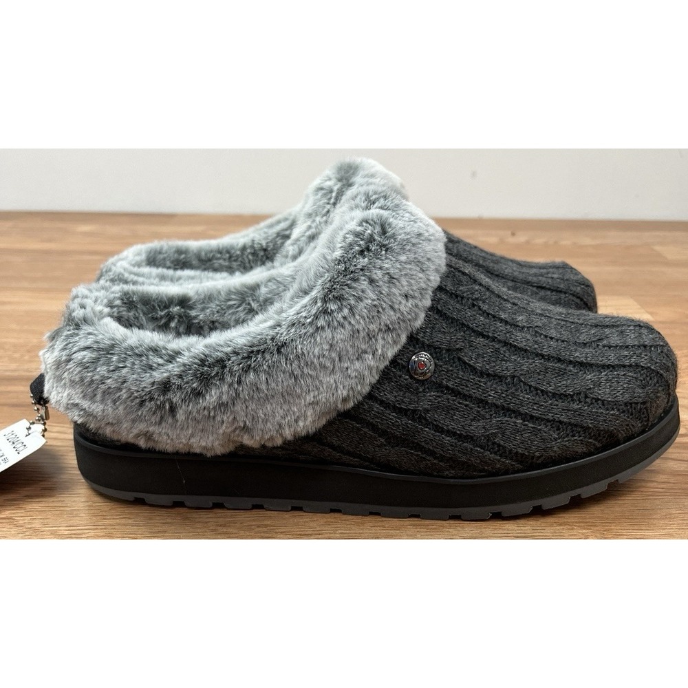 BOBS by Skechers Keepsakes Ice Angel Clog Slippers in Charcoal Womens 9.5 NEW - Picture 9 of 14